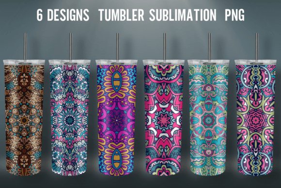 Abstract Boho Seamless Tumbler Wrap PNG: Graphics for Crafts