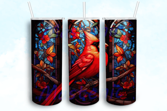 Cardinal Bird 20oz Skinny Tumbler PNG