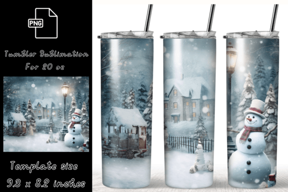 Christmas Snow Man Tumbler Wrap 20 Oz Graphics