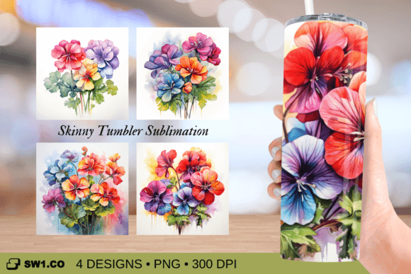 Colorful Flower Tumbler Sublimation Wrap: Graphics for Crafts