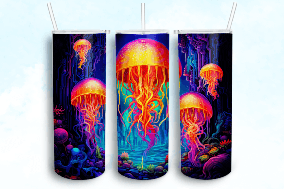 Colors Jellyfish 20oz Skinny Tumbler Graphics for Crafts