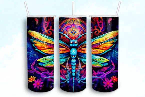 Cute Cartoon Dragonfly Tumbler Graphics for Crafts