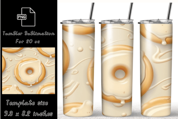 Doughnut Sweet Cream Tumbler Wrap: Graphics & Print Templates
