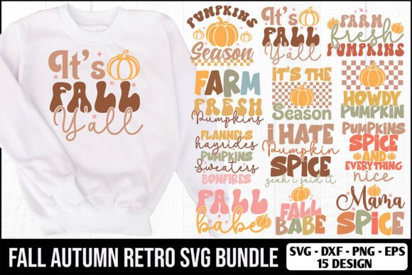 Fall Autumn Retro SVG Bundle – Graphics & T-Shirt Designs