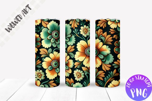 Flower Pattern Skinny Tumbler Wrap: Graphics for Crafts Projects