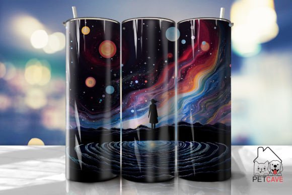 Girl and Universe Tumbler 20oz 1 Graphics for Crafts