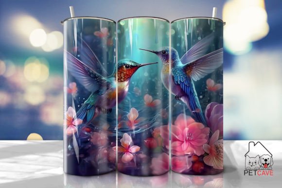 Hummingbird Flower Art Tumbler 4: Graphics for Crafts Publishers