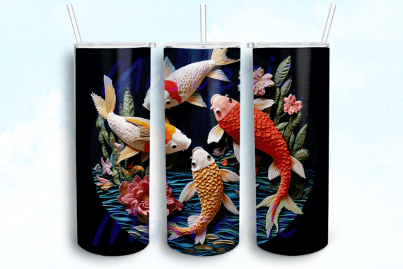 Koi Fish 20 Oz Skinny Tumbler Graphics for Crafts