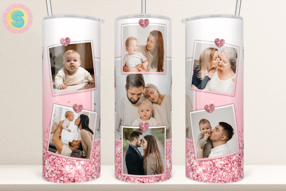 Pink Glitter Photo Frame Tumbler Wrap: Graphics & Crafts Review