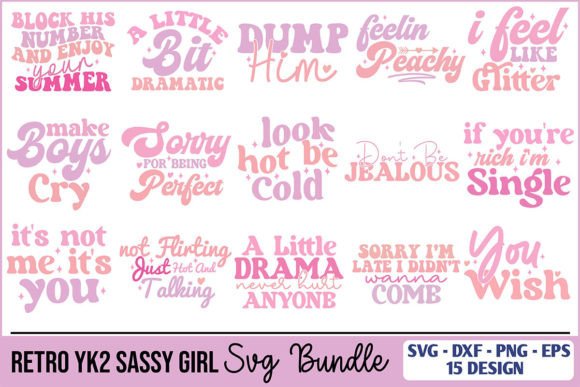 Retro Yk2 Sassy Girl SVG Bundle: Graphics for Crafts & Creative Publishing