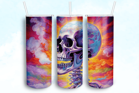 Skeleton 20oz Skinny Tumbler PNG: Graphics for Crafts