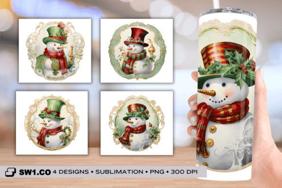 Snowman Christmas Tumbler Sublimation: Graphics for Crafts