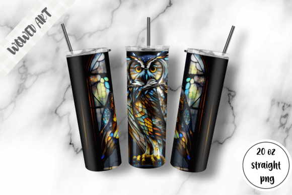 Stained Glass Owl Tumbler Wrap: Graphics for Crafts Brands