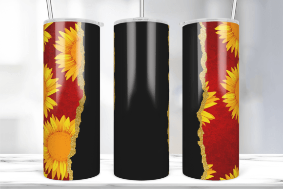 Sunflower Tumbler Wrap with Name: Graphics & Print Templates